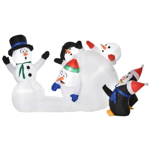 HOMCOM Weihnachtsschneemann 213 cm x 135 cm x 125 cm