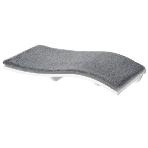 PawHut Katzenbett Katzenliege Katzen Wandliege Katzenregal Wandmontage Plüsch MDF Grau+Weiß 53 x 28 x 12 cm