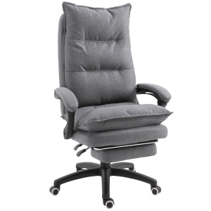 Vinsetto Bürostuhl massage, Chefsessel mit Massagefunktion, Gaming Stuhl, höhenverstellbarer, ergonomischer Drehstuhl, Massage Sessel, Nylon, Grau, 70 x 62 x 120-130 cm