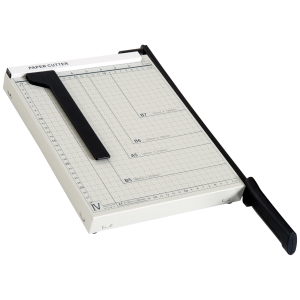 HOMCOM Papierschneidemaschine Hebelschneider Papierschneider bis DIN A4 Metall Weiß 48 x 26,5 x 5cm