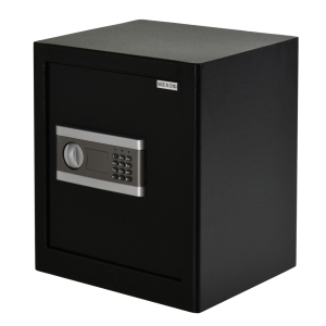 HOMCOM Safe, Tresor, Möbeltresor, mit Elektronikschloss, Stahl, Schwarz+Silber, 38 x 31 x 42,7 cm