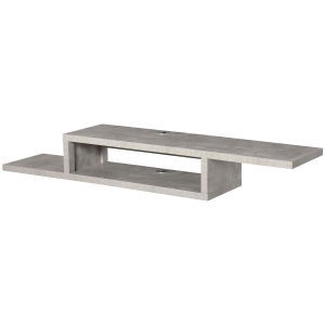 HOMCOM TV Hängeschrank Lowboard Hängeboard Fernsehschrank Multimedia Konsole Spanplatte Zementgrau 152,4 x 29,8 x 21 cm