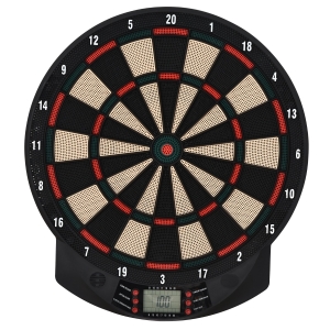 HOMCOM Elektronische Dartscheibe Dartboard Dart-set mit 6 Darts 30 Dartköpfe 26 Spiele und 185 Trefferoptionen für 8 Spieler mehrfarbig 39,5 x 2,2 x 44 cm