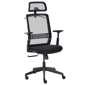 VINSETTO Bürostuhl mit Kopfstütze Schwarz 66 cm x 68 cm x 126 cm