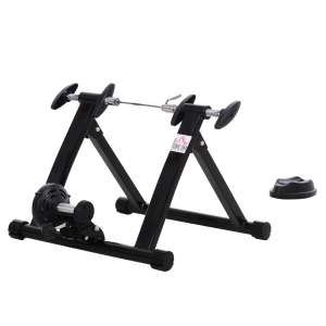 HOMCOM Rollentrainer Fahrradtrainer Heimtrainer Magnetbremse 26"-28"/700C Stahl Schwarz