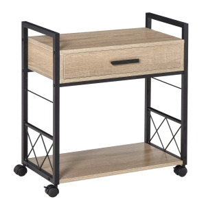 HOMCOM Beistelltisch Servierwagen mit Schublade Industrie-Stil