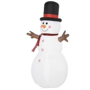 HOMCOM Weihnachten aufblasbarer Schneemann 1,82 m Weihnachtsdekoration wetterfest LEDs Polyester 100 x 80 x 182 cm