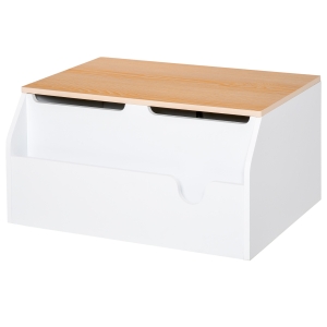 HOMCOM Kindersitzbank mit Stauraum 2-in-1 Truhenbank Spielzeugkiste Aufbewahrungstruhe 3-8 Jahre Kindermöbel Weiß 58 x 43 x 30 cm