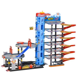 HOMCOM Autorennbahn für Kinder 92 cm x 46 cm x 71 cm