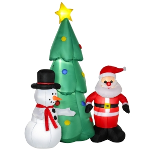 HOMCOM Aufblasbarer Weihnachtsbaum 105 cm x 145 cm x 185 cm