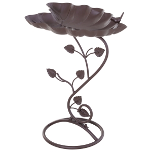 Outsunny® Vogeltränke Vogelbad Vogelbecken Lotosblatt-Form Deko Garten Metall Bronze