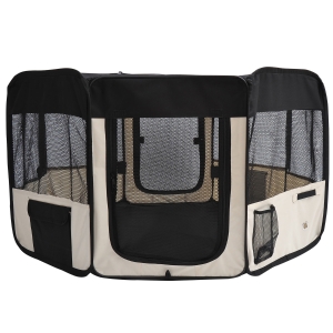 PawHut Welpenauslauf Freilaufgehege Tierlaufstall Laufstall Welpenzaun 600D Oxford Ø120 x H58 cm