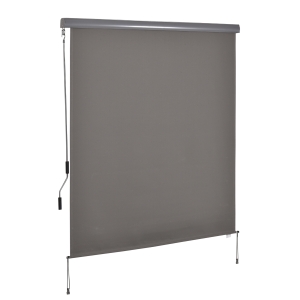 Outsunny Senkrechtmarkise Balkonmarkise Vertikalmarkise Windschutz Seitenrollo Sichtschutz mit Handkurbel Polyester+Aluminium Grau 160 x 250 cm