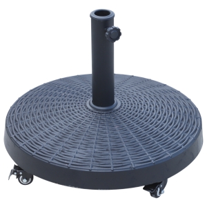 Outsunny® Sonnenschirmständer Schirmständer Schirmhalter Schirmfuß 25 kg Rattanoptik Ständer Schirm Ø38/Ø48 mm Ø52 x 41 cm