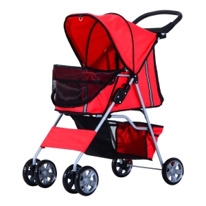 PawHut Hundewagen Hundebuggy Pet Hunde Buggy Stroller Jogger Anhänger Rot