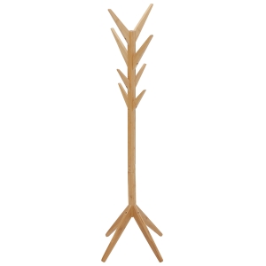 HOMCOM Perchero de Pie de Bambú Tipo Árbol con 8 Ganchos para Colgar Ropa Bolsas Sombreros para Entrada Recibidor Pasillo Salón 60x60x178 cm Natural