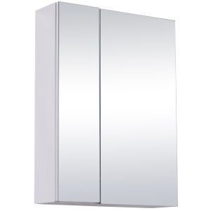 HOMCOM Wall mounted Bathroom Mirror Storage Cabinet Double Doors Stainless Steel, 59x43x16 cm