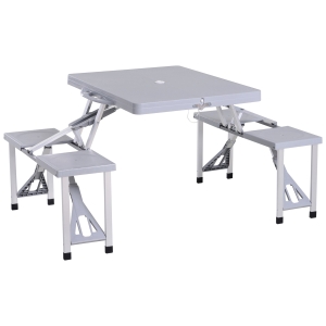 Outsunny® Campingtisch Set Picknicktisch Sitzgruppe Klapptisch mit 4 Stühle Alu 135 x 82 x 66 cm