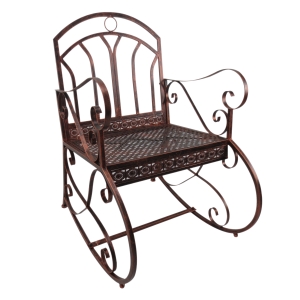 Outsunny® Schaukelstuhl Garten Schwingsessel Schaukelsessel Gartenstuhl Sessel Relaxstuhl Metall