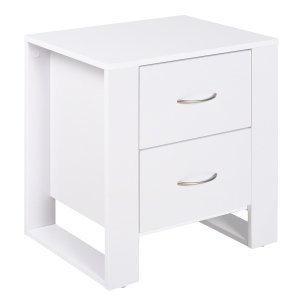 HOMCOM Nachttisch Weiß 48 cm x 39 cm x 54 cm