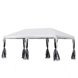 Outsunny® Falt Pavillon Pop-Up-Pavillion Gartenpavillon mit Tasche Stahl+Oxford Cremeweiß