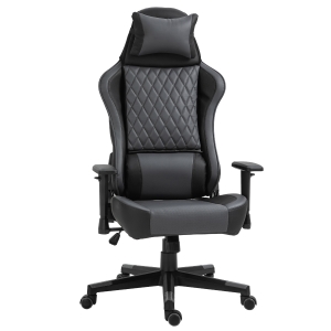 Vinsetto® Ergonomischer Gaming Stuhl Bürostuhl mit Wippfunktion höhenverstellbar Schwarz