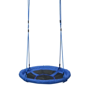 HOMCOM Ø100 cm Nestschaukel Kinderschaukel Vogelnestschaukel Outdoor Schaukel für Kinder Garten Oxford Blau