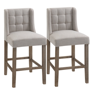 HOMCOM 2er-Set Barhocker Beige 47 cm x 50 cm x 101 cm