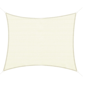 Outsunny Toldo Vela 3x4m Color Crema Sombrilla Parasol Cuadrado Terraza Jardin Camping