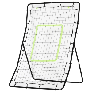 HOMCOM Kickback Rebounder Tor Rückprallwand Netz, Stahl+PE, 75x126cm, Schwarz