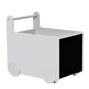 HOMCOM 2-in-1 Lauflernwagen Aufbewahrungsbox Baby Lauflernhilfe Spielzeugkiste mit Räder Griff Bücherkiste Aufbewahrungskorb für 1-4 Jahre Kinder Spielzimmer MDF-Platte Grau 47 x 35 x 45,5 cm