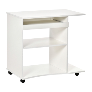 HOMCOM Mobiler Computertisch mit Rollen 80 cm x 50 cm x 75 cm