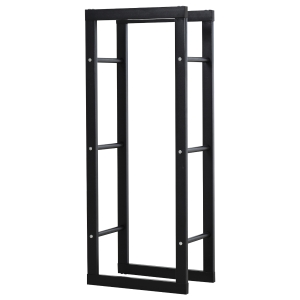 HOMCOM Kaminholzständer Kaminholzablage Feuerholzregal Kaminholzhalter 100kg Stahl Schwarz L40 x B25 x H100 cm