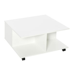 HOMCOM Beistelltisch mit Rollen 70 cm x 70 cm x 35 cm