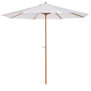 Outsunny® Sonnenschirm Holz Gartenschirm Marktschirm Φ2,7m Kurbel Pappel
