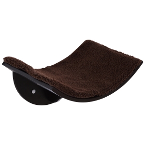 PawHut Katzenliege Katzen Wandliege Katzenbett Katzenregal Wandmontage Plüschauflage MDF Braun 41 x 28 x 21 cm