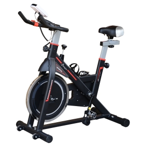 HOMCOM Belt-Driven Exercise Bike Home Fitness Trainer W/ Adjustable Resistance, LCD Display-Black