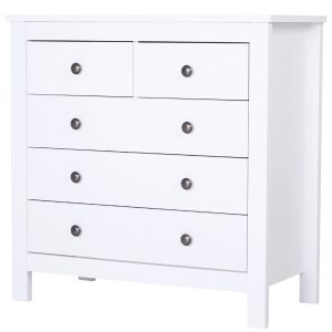 HOMCOM Kommode mit 5 Schubladen Schubladenkommode Sideboard Schrank MDF+Spanplatte 79 x 39,5 x 80,5 cm