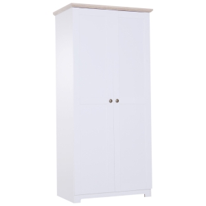 HOMCOM Aufbewahrungsschrank Mehrzweckschrank Kleiderschrank Wäscheschrank Kommode 4 Fächer 2 Türen Weiß 80 x 48 x 172 cm