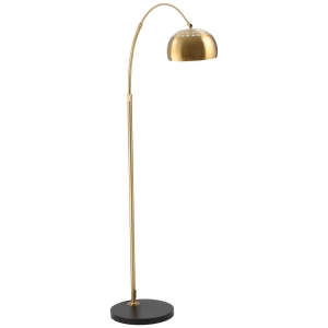 HOMCOM Bogenlampe Stehlampe mit vergoldeter Lampenschirm 40W und E27 Fassung Schirm Retro Metall Schwarz+Gold 30 x 100 x 167 cm
