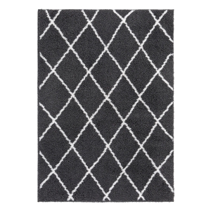 Homcom Teppich skandinavisches Muster Anthrazit-Weiß 290 x 200 x 3,5 cm