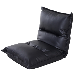HOMCOM Sitzkissen Sitzsack Bodenkissen Stadionkissen Boden Sessel mit Lehne klappbar Schwarz