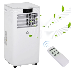 HOMCOM® Mobile Klimaanlage Klimagerät 4 Modi Fernbedienung 24h Timer ABS Weiß