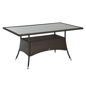 Outsunny Gartentisch Glastisch Esstisch 150cm x 85cm x 74cm