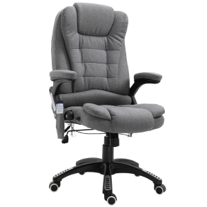 Vinsetto Massagesessel Chefsessel mit Massagefunktion höhenverstellbarer Drehstuhl ergonomischer Gamingstuhl Bürostuhl massage Grau 67 x 74 x 116–126 cm
