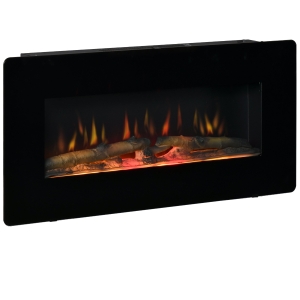HOMCOM Elektrokamin Standkamin mit Flammeneffekt Schwarz
