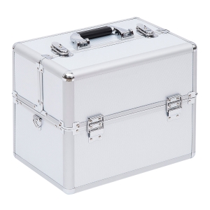 HOMCOM Maletín Maquillaje 36'5x24x29cm 3 Niveles Maleta Neceser Cosmetica Profesional