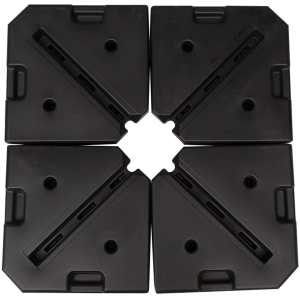 Outsunny® Sonnenschirmfuß Schirmgewicht 4-tlg. Schirmständer 80 kg Wasser oder 120 kg Sand HDPE Schwarz