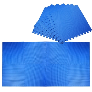 HOMCOM 8 tlg. Spielmatte Puzzlematten Spielteppich mit schadstofffreiem EVA-Schaumstoff für Schutz Fitnesscenter Blau 60 x 60 x 1,2 cm