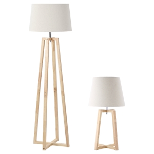 HOMCOM Stehlampe mit Tischlampe 2er-Set 44 cm x 44 cm x 149 cm